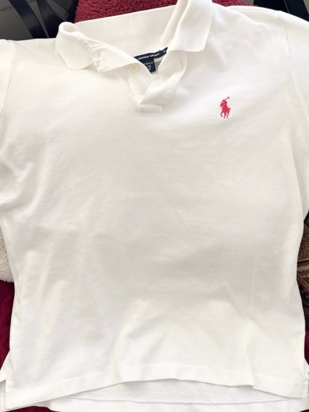 Ralph Lauren White Polo with Pink Pony Logo